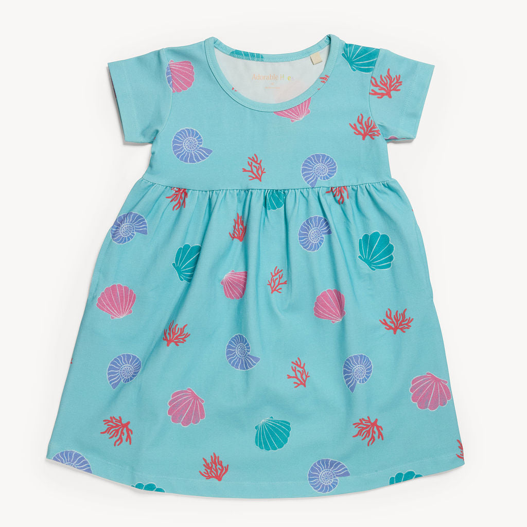 Sea Shells Short Sleeve Dress