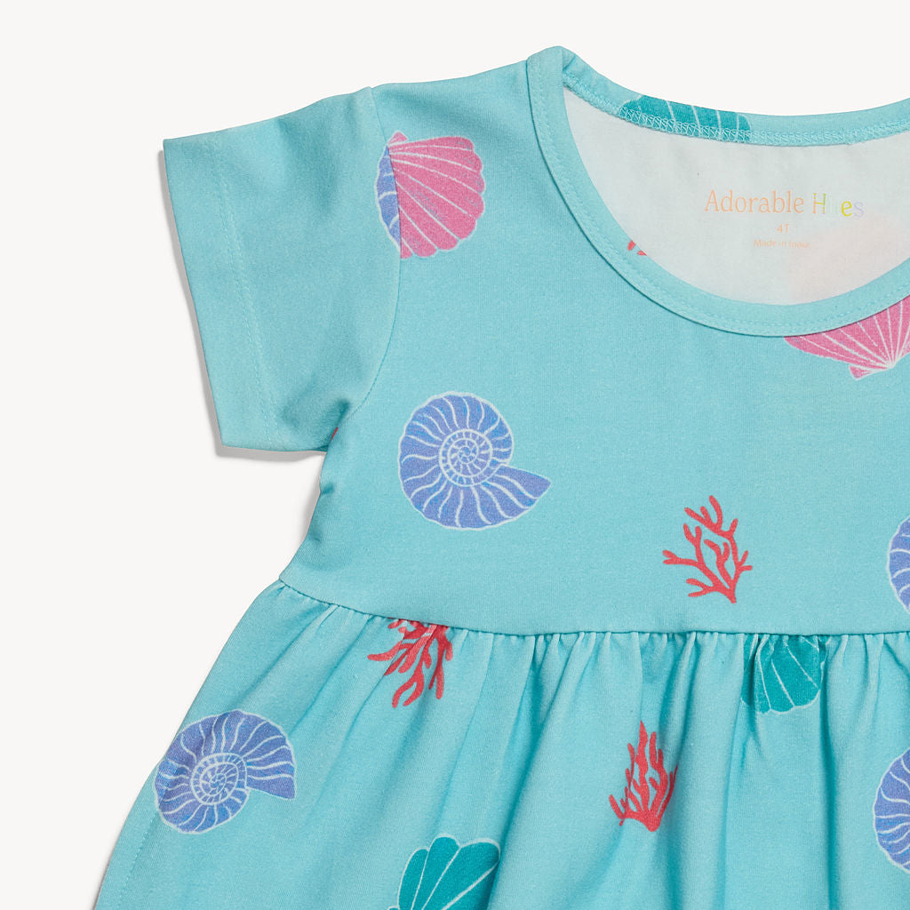 Sea Shells Short Sleeve Dress